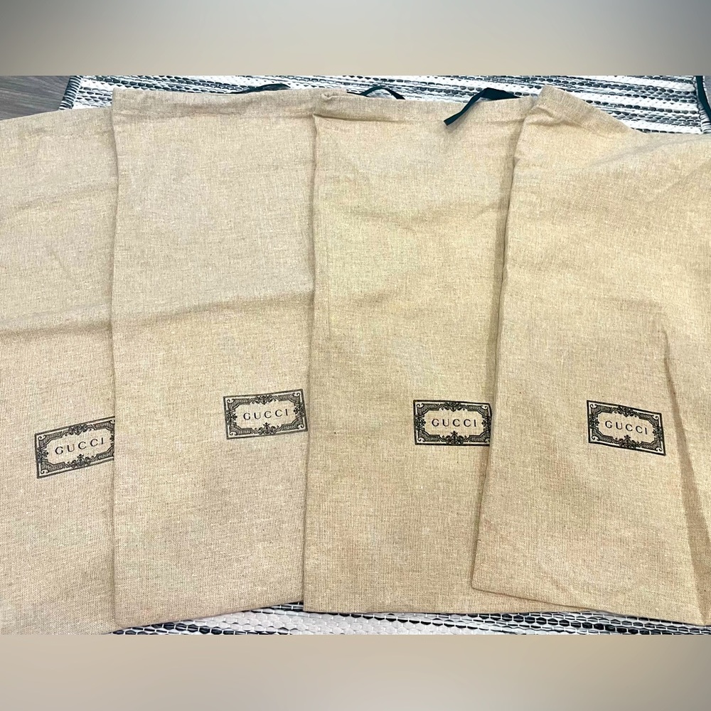Set of 4 GUCCI shoe dust bags